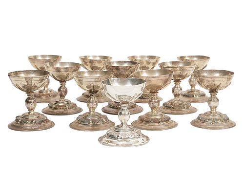 12 Mexican Sterling 158 T.O. Chalices / Goblets