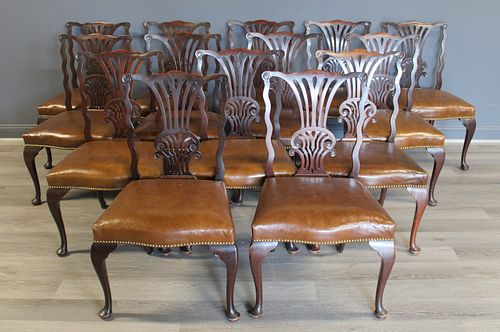 14 Antique Mahogany Q.A. Style Chairs.