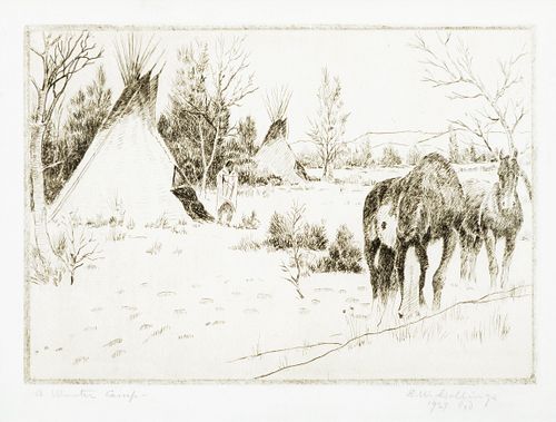 E. William Gollings (1878–1932) — A Winter Camp (1927)