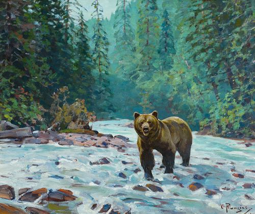 Carl Rungius (1869–1959) — Bear in a Stream