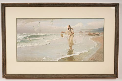 Sacajawea at the Big Water Lithograph Clymer