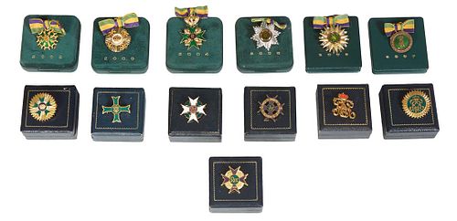 Mardi Gras- Group of Thirteen Rex Lady's Ducal Badges, in original presentation boxes, consisting of 1970; 1973; 2004; 2002; 2005; 2007; 2006; 2003; 1