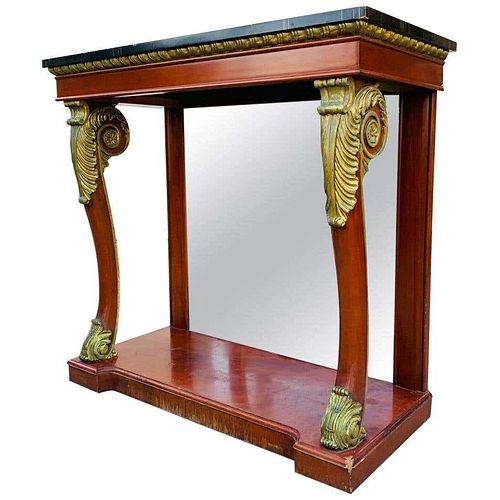 Empire-style mahogany & Gold Gilt Console by Kindel