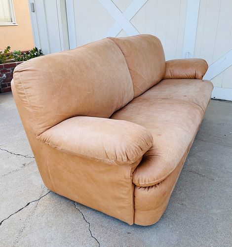 Modern Sofa in Brown Leather