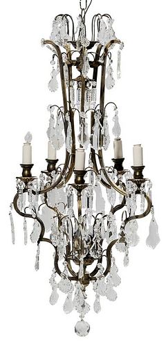 Venetian Style Bronze and Crystal