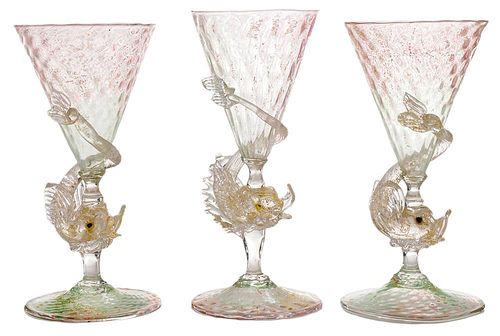 Set of 12 Venetian Murano Glass