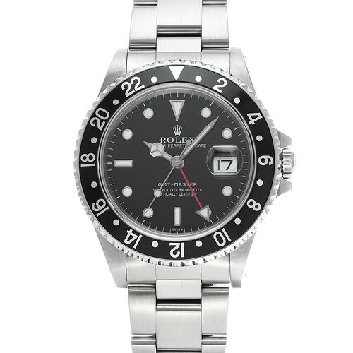 Rolex GMT Master 16700 U Black Dial Automatic Stainless Men's Watch