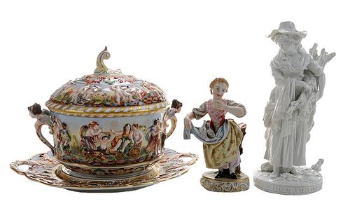 Two Capodimonte Porcelain Figures and