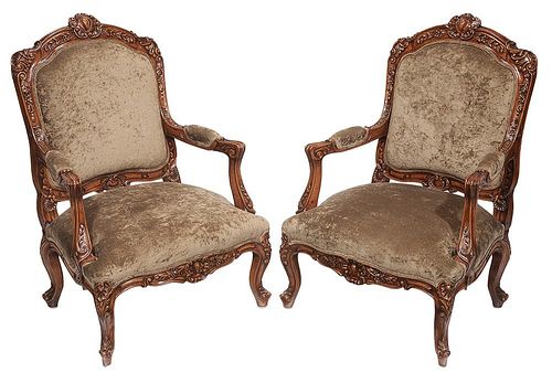 Pair Large-Scale Chippendale Style