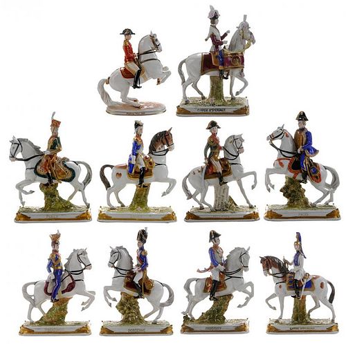 Equestrian Figures, Nine Napoleonic