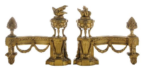 Pair Louis XVI Style Gilt Bronze