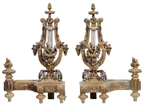 Pair French Empire Style Lyre-Form