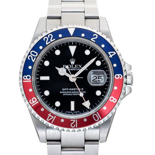 Rolex 16710BLRO - GMT Master II Automatic Black Dial Stainless Steel Men's Watch