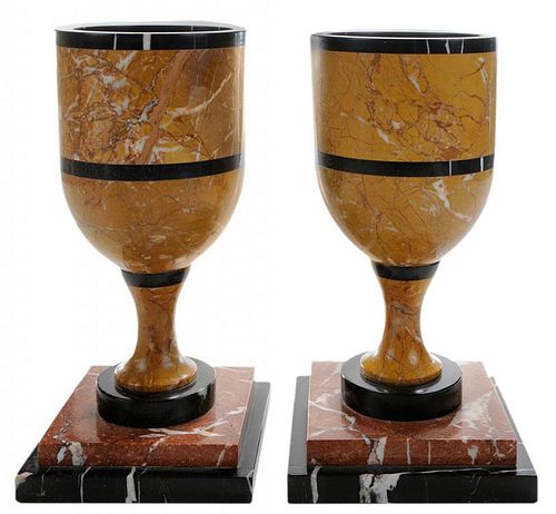 Handsome Pair of Marble Urns
