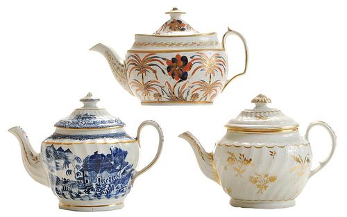 Two New Hall Porcelain Teapots,