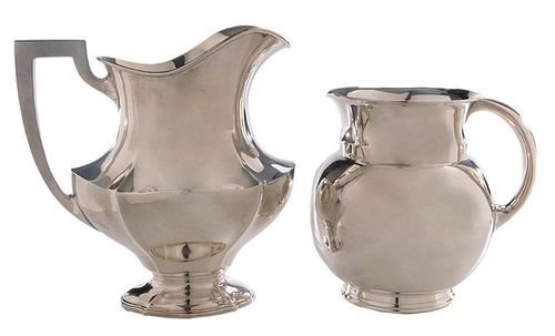 Two Sterling Water Pitchers