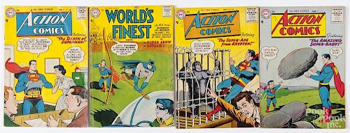 Three DC Action Comics, to include No. 225, February 1957, The Death of Superman, No. 217