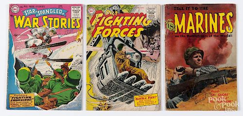 Five military-themed comic books, ca. 1955, to include Battle Cry, No. 20, Soldier and Marine