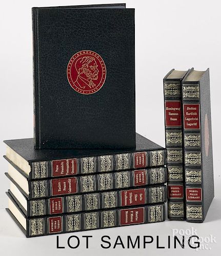 Twenty volumes of the Nobel Prize Library book set