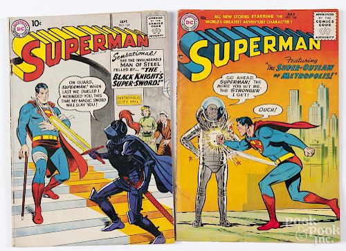 Four DC Comics, to include Superman, No. 124, September 1958, The Black Knight's Super-Sword
