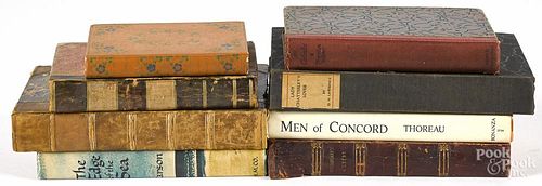 Hardcover books by noted authors, early 19th/20th c., titles to include D. H. Lawrence