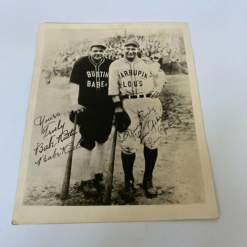 The Finest Babe Ruth & Lou Gehrig 1927 Signed Photo In Existence JSA COA