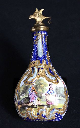 19th C. French Enamel Scent Bottle
