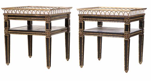 Pair of French Empire Style Side Tables