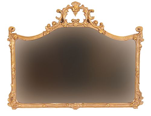 Rococo Style Giltwood Overmantel Mirror