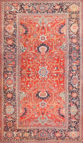 Large Antique Serapi Persian Rug 18 ft 10 in x 11 ft (5.74 m x 3.35 m)