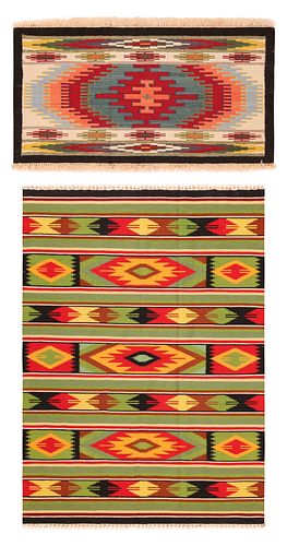 Pair Of Vintage Ukrainian Kilims 5 ft x 2 ft 7 in (1.52 m x 0.78 m) - 6 ft 8 in x 4 ft 9 in (2.03 m x 1.44 m)