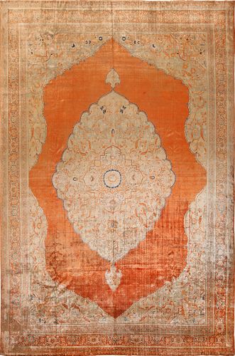 Large Antique Silk Tabriz Haji Jalili Rug 16 ft x 10 ft 10 in (4.88 m x 3.3 m)