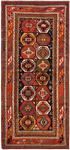 Antique Caucasian Kazak Rug 8 ft x 3 ft 9 in (2.43 m x 1.14 m)