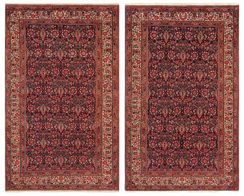 Pair Of Antique Persian Khorassan Rugs 8 ft 2 in x 5 ft (2.48 m x 1.52 m) + 8 ft 2 in x 5 ft 1 in (2.48 m x 1.54 m)