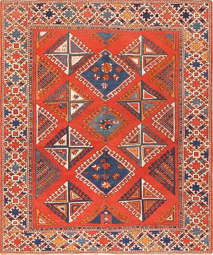 Antique Tribal Turkish Bergama Rug 6 ft 10 in x 5 ft 10 in (2.08 m x 1.78 m)