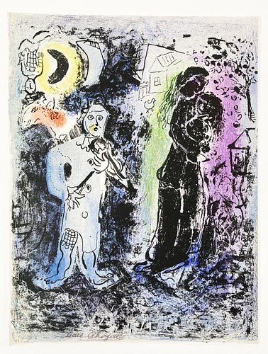 Marc Chagall - Black Couple with Musician
