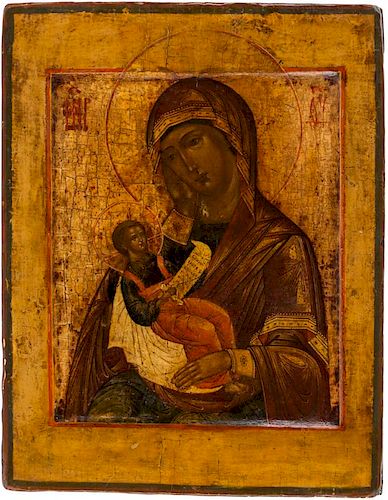 A RUSSIAN ICON OF THE MOTHER OF GOD TO SOOTHE MY SORROWS, LATE 17TH-EARLY 18TH CENTURY