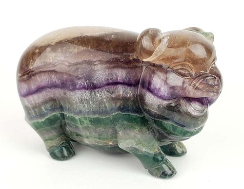 Large Flourite Carving of Pig