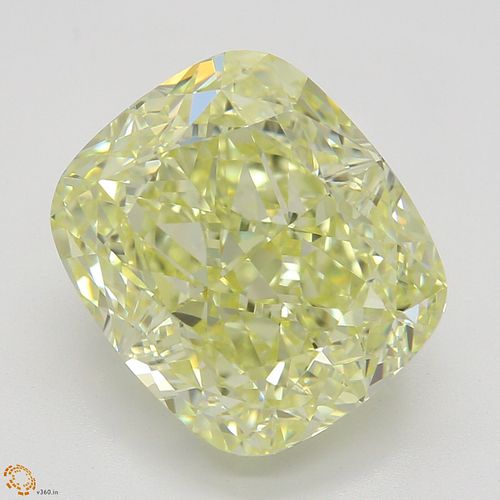 4.10 ct, Natural Fancy Yellow Even Color, VVS1, Cushion cut Diamond (GIA Graded), Appraised Value: $163,100 