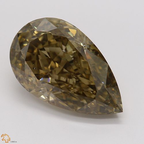 4.02 ct, Natural Fancy Dark Yellowish Brown Even Color, SI1, Pear cut Diamond (GIA Graded), Appraised Value: $47,700 