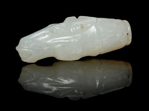 A White Jade Cigarette Holder Length 2 3/8 inches.