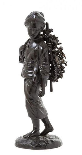 A Bronze Okimono Height 11 inches.
