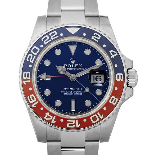Rolex 126719BLRO - GMT Master II Pepsi Blue and Red Bezel White Gold Automatic Blue Dial Men's W