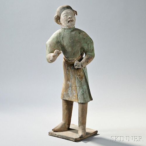 Large Painted Pottery Figure of a Foreign Groom