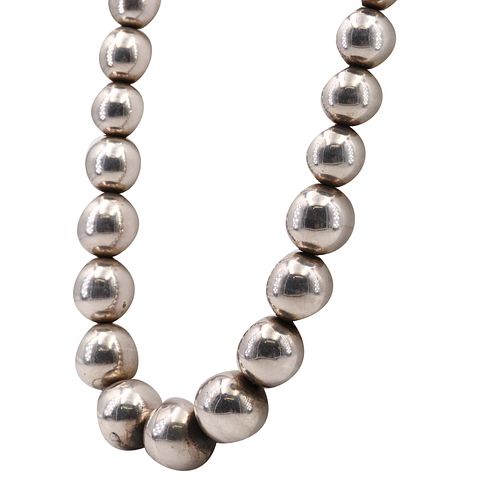 Massive 925 Sterling Silver Beads Necklace