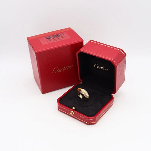 Cartier Paris Ring In 18Kt  Gold With 5.46 Ctw Diamonds & Quartz