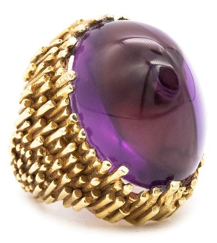 Erwin Pearl cocktail ring in 18 kt gold with 45.28 Cts Amethyst