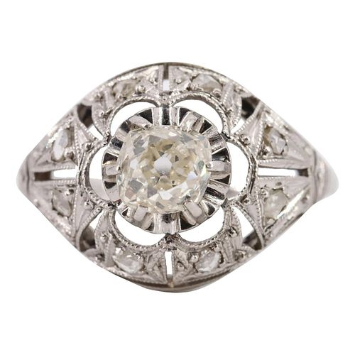 0.65Carats Diamond & Platinum Art Deco Ring