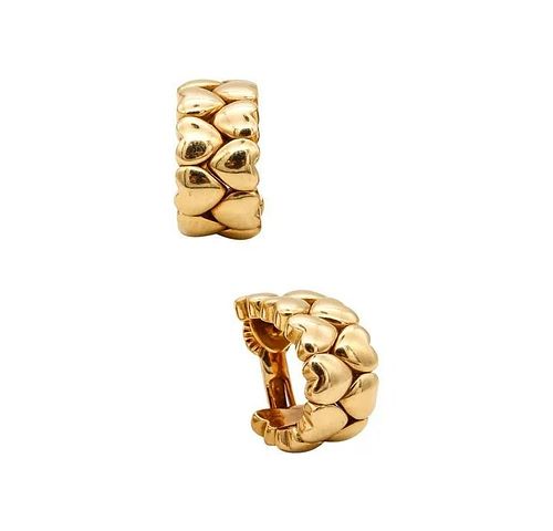 Cartier Italy Hearts 18k Gold Hoop Earrings