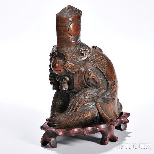 Wood Carving of a Monkey